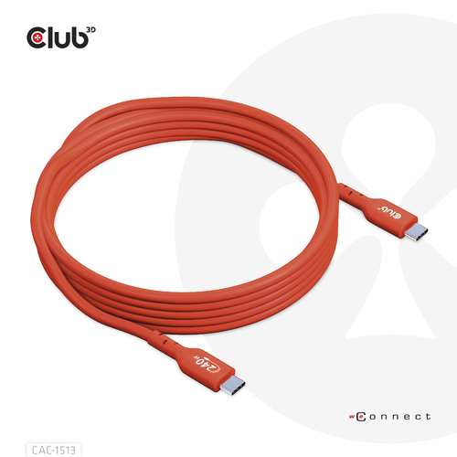 CLUB3D USB2 TYPE-C Bi-DIRECTIONAL USB-IF CERTIFIED CABLE DATA 480Mb