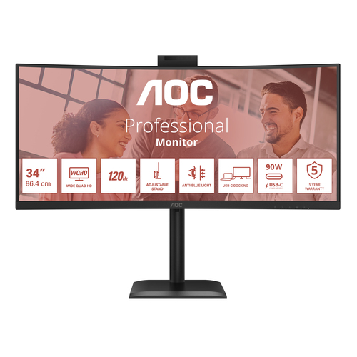 AOC MONITOR 34 LED VA 4K UHD 21:9 4MS 120hz 350 CDM