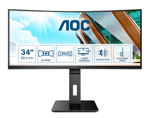 AOC MONITOR CURVO 34 LED VA 21:9 QHD 1MS 300 CDM