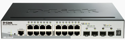 D-LINK SWITCH 16 PORTE GIGABIT + 2 PORTE SFP + 2 PORTE SFP SMART MANAGED STACKABLE