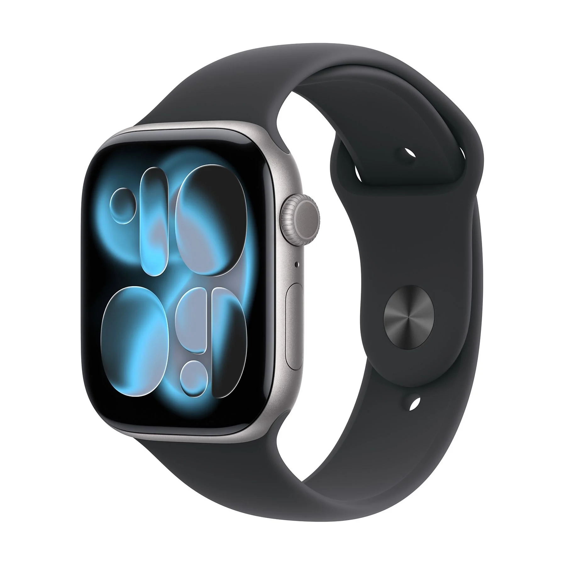 APPLE WATCH SERIES 11GPS46MMSPACE GREY ALUMINIUM CASE WITH BLACK SPORT BAND