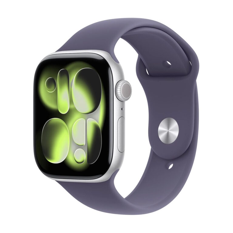 APPLE WATCH SERIES 11GPS E CELLULAR 46MM SILVER ALUMINIUM CASE WITH PURPLE FOG SPORT BAND