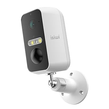 ISIWITELECAMERA A BATTERIA WIRELESS FLIP 2K BULLET FISSA PER ESTERNO IR LED E SHOWCOLOR AUDIO BIDIRE