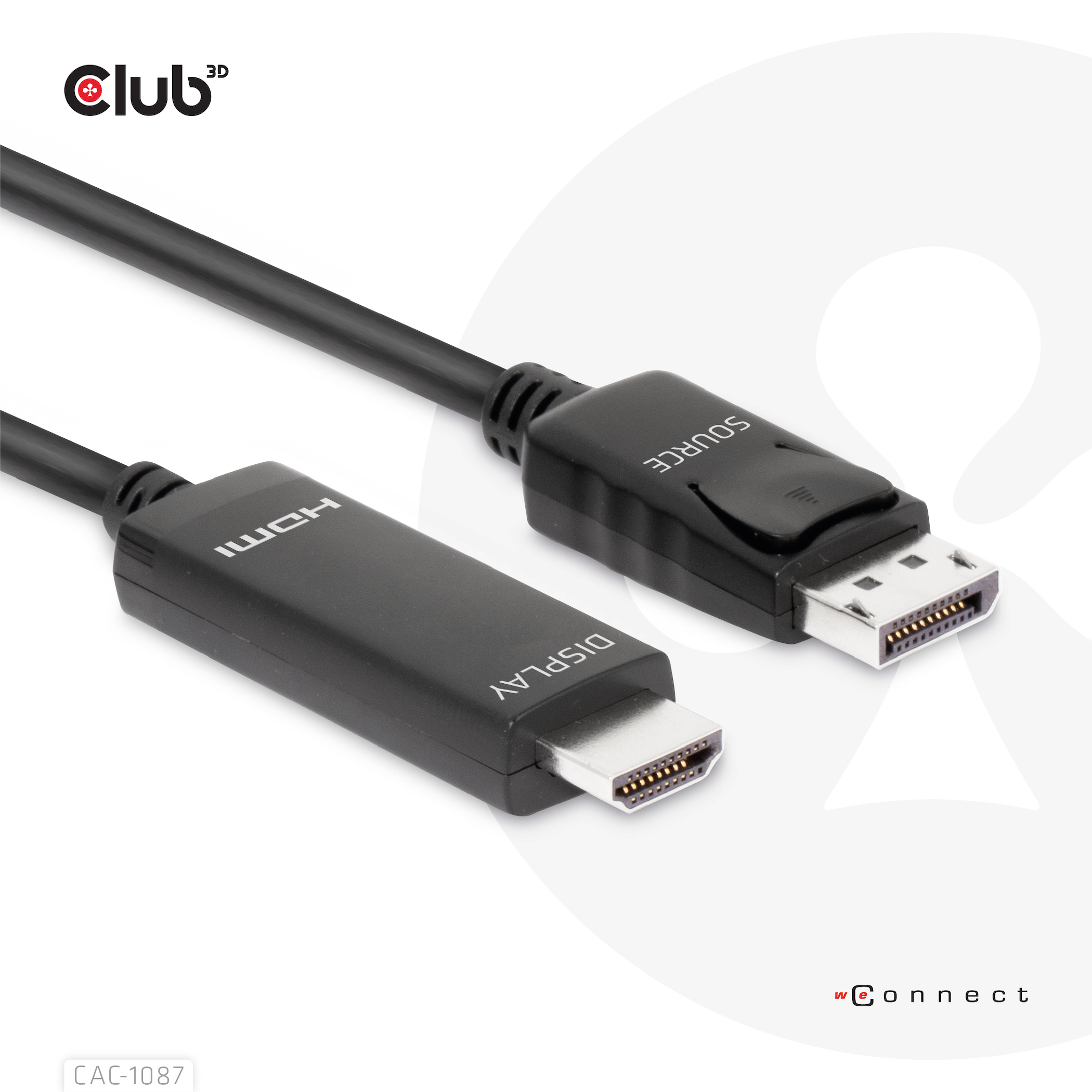 CLUB3D CAVO DISPLAYPORT 1.4 TO HDMI 4K144Hz or 8K60Hz HDR10 3M M/M - immagine 2