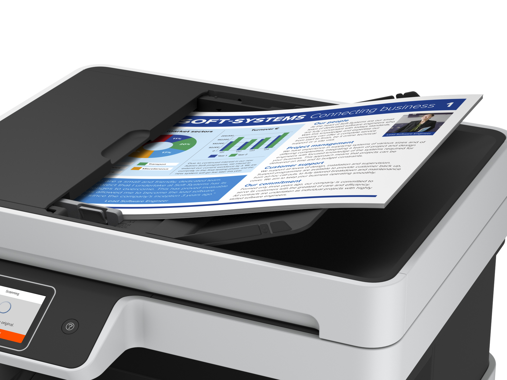 EPSON MULTIFUNZIONE INK A4 COLORE, ECOTANK ET-5170, 37PPM, FRONTE/RETRO, USB/LAN/WIFI, 4 IN 1 - immagine 7