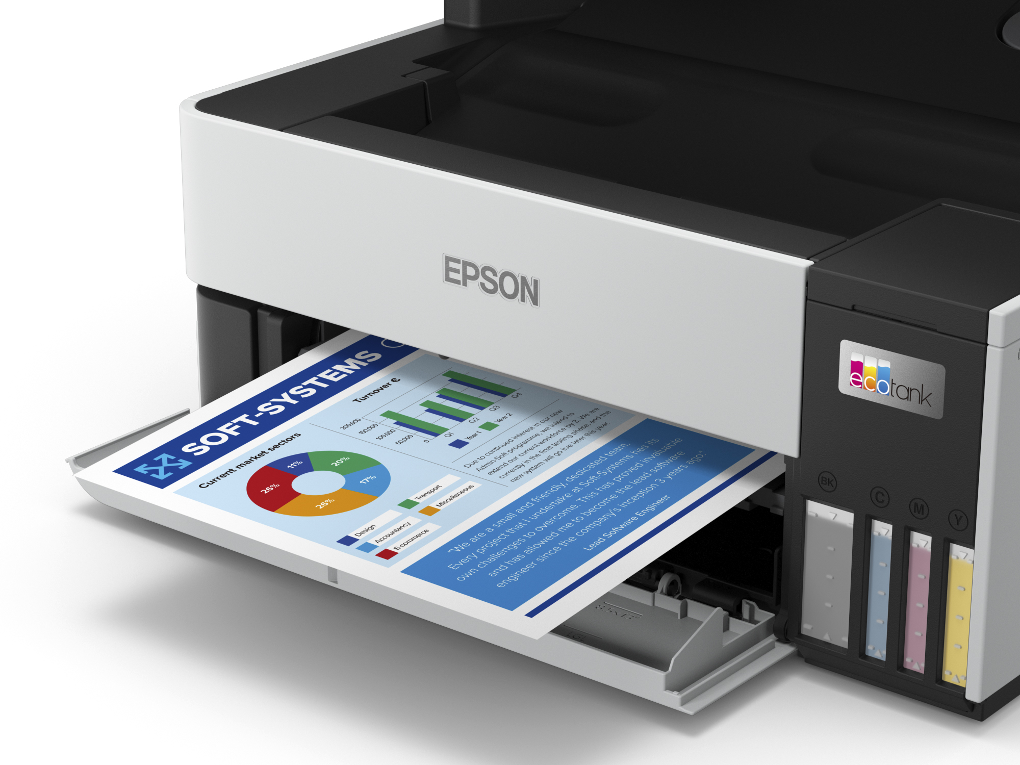 EPSON MULTIFUNZIONE INK A4 COLORE, ECOTANK ET-5170, 37PPM, FRONTE/RETRO, USB/LAN/WIFI, 4 IN 1 - immagine 5